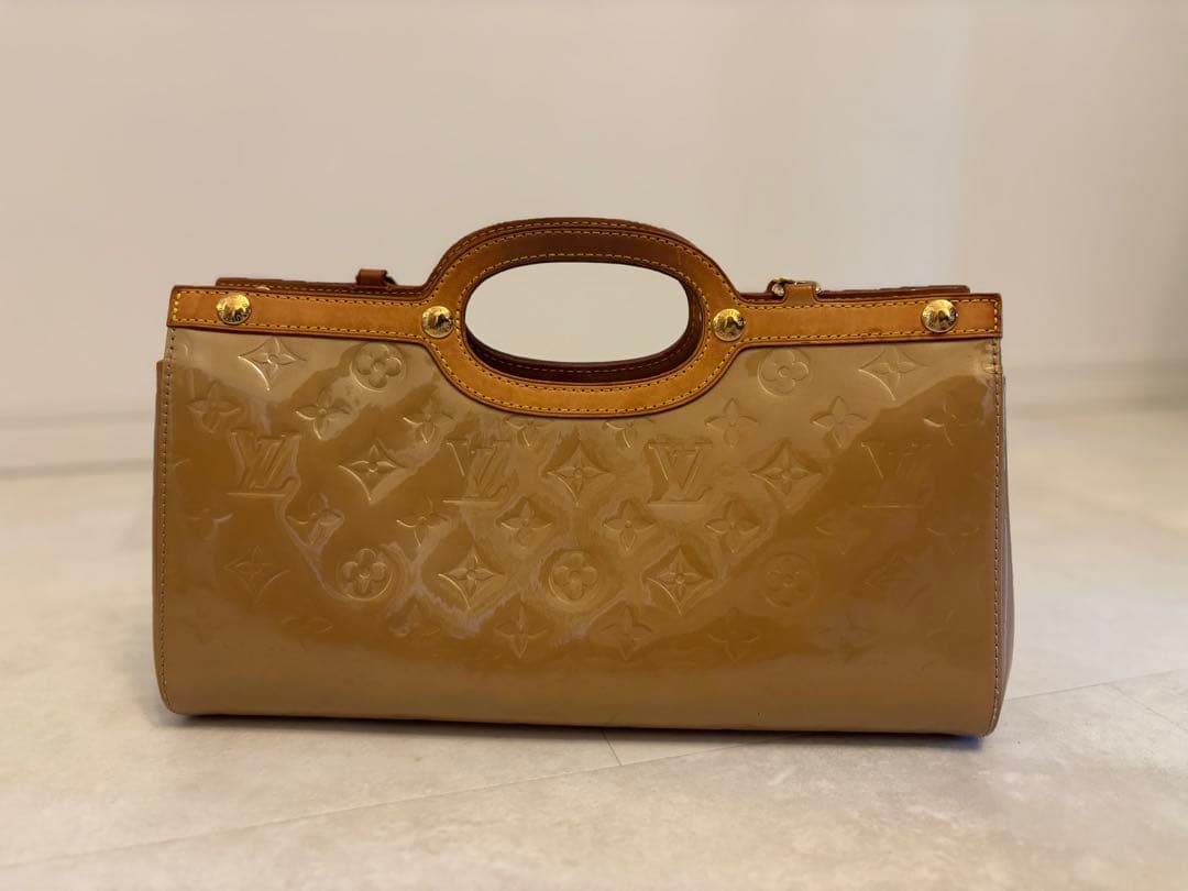 Louis Vuitton Beige Vinyl Handbag Spain Authentic LV #QYGRJ8