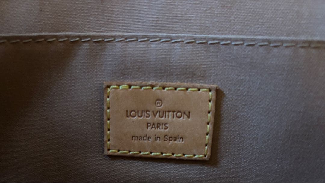 Louis Vuitton Beige Vinyl Handbag Spain Authentic LV #QYGRJ8