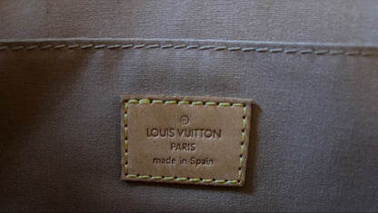 Louis Vuitton Beige Vinyl Handbag Spain Authentic LV #QYGRJ8