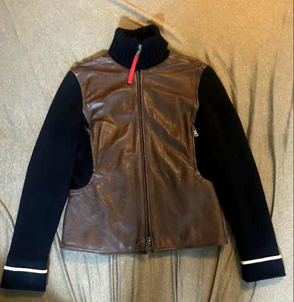 PRADA sport brown leather jacket #QYL07X