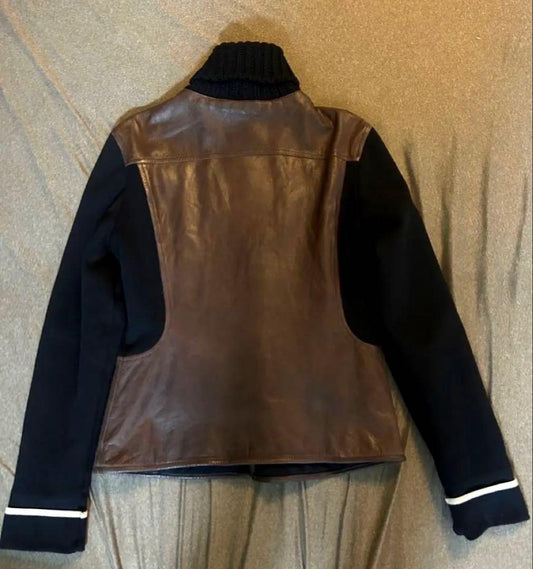 PRADA sport brown leather jacket #QYL07X