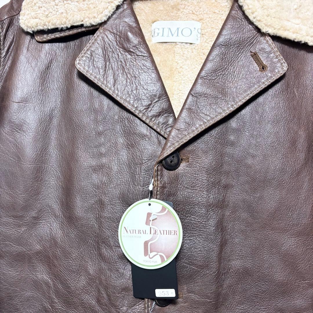 GIMO'S Italian-made lamb leather shearling coat #QYKDJR