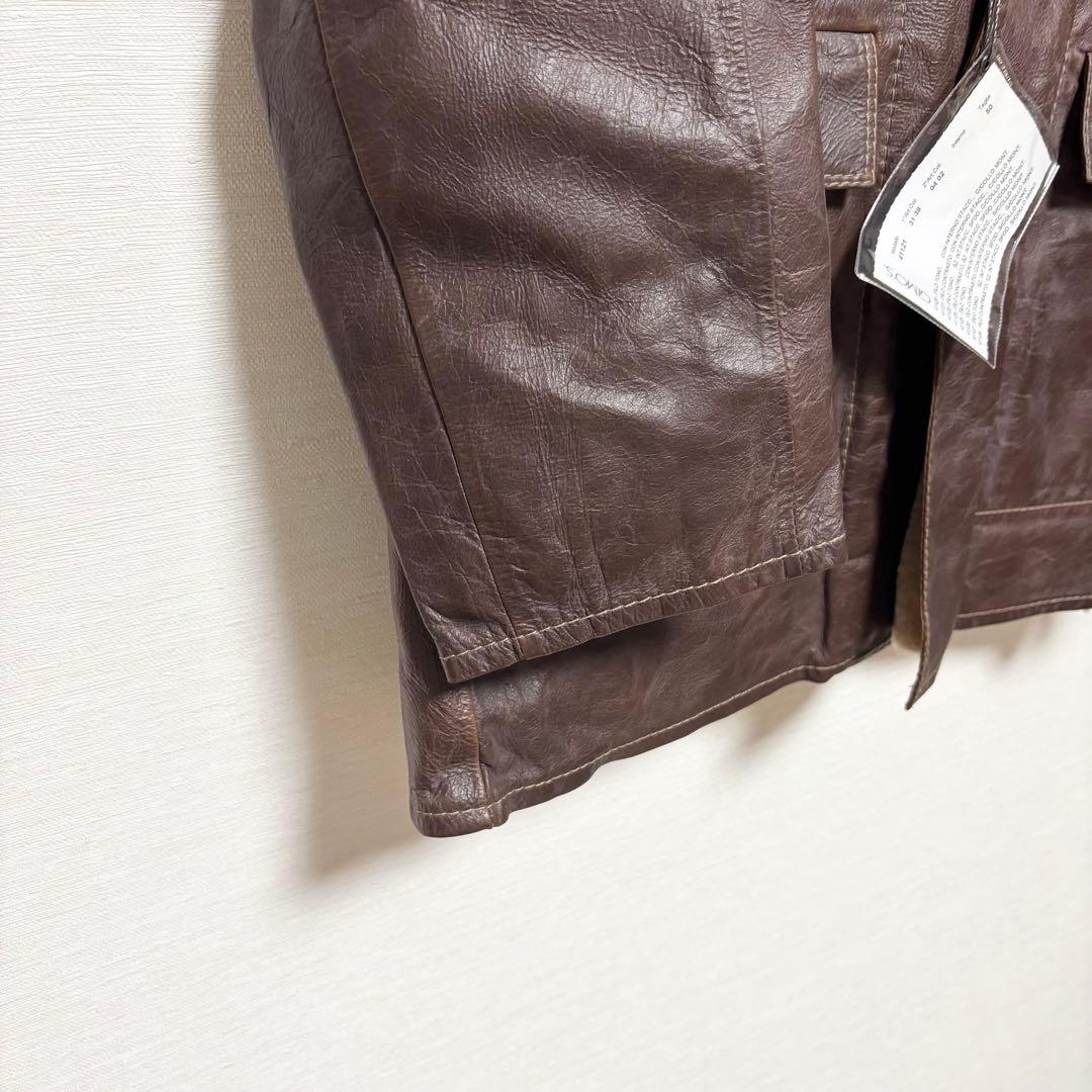 GIMO'S Italian-made lamb leather shearling coat #QYKDJR
