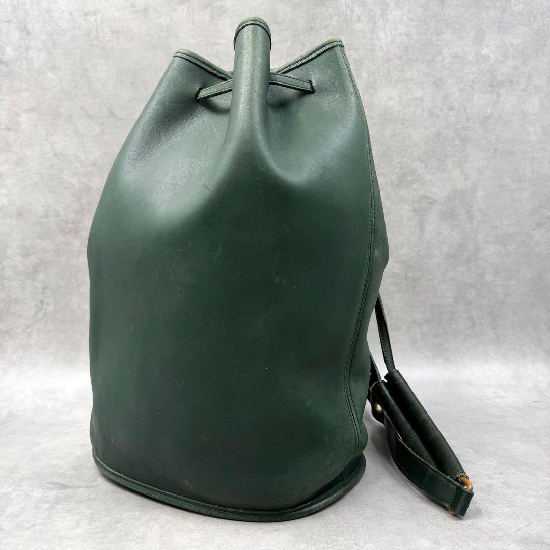 Old Coach Bucket Shoulder Bag Green Leather USA #QY2L22