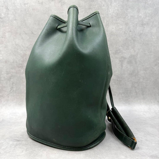 Old Coach Bucket Shoulder Bag Green Leather USA #QY2L22