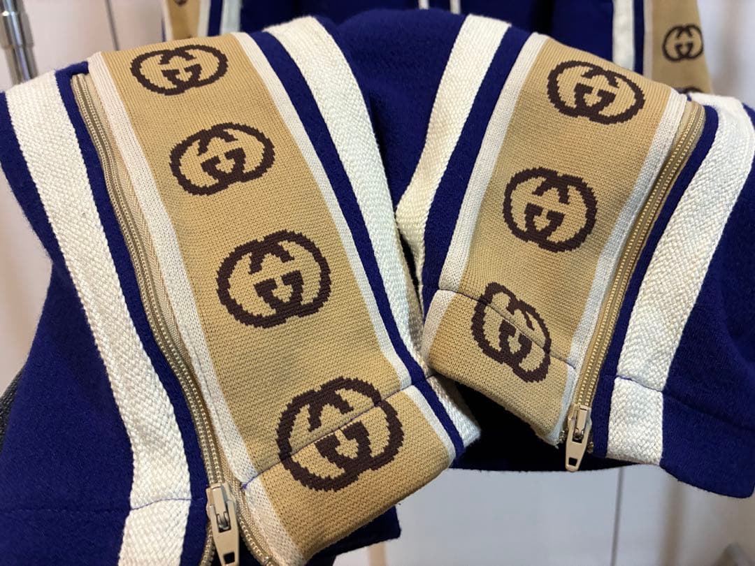GUCCI GG Jacquard Track Pants, Technical Jersey, Size S #QYF813
