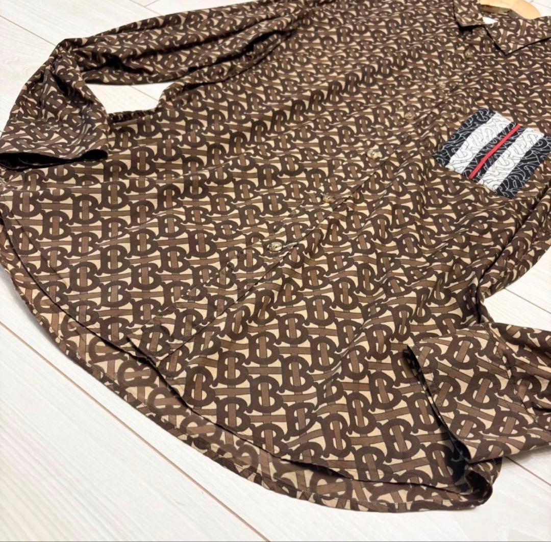 Burberry all-over print long-sleeved shirt with TB logo, Tisci era, size #QYAAJE