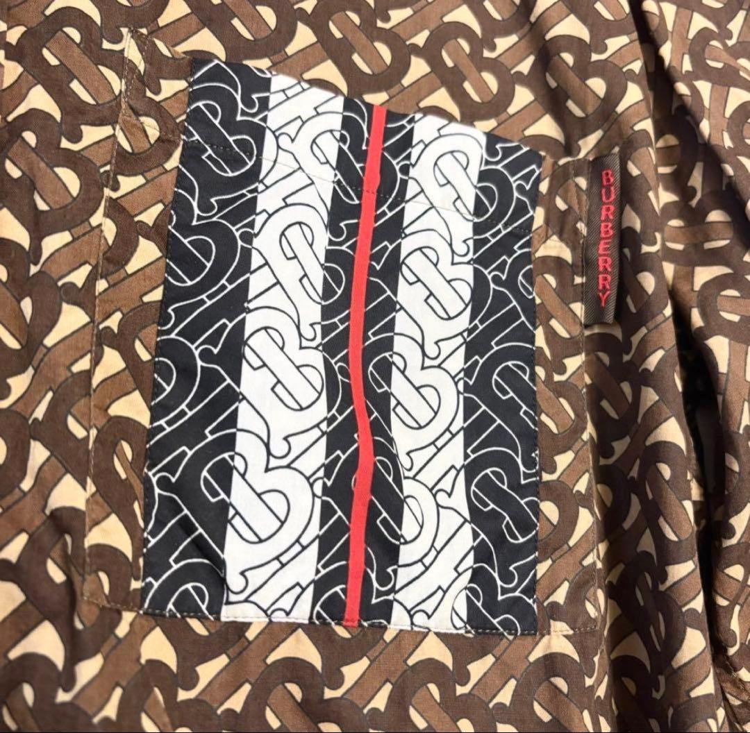 Burberry all-over print long-sleeved shirt with TB logo, Tisci era, size #QYAAJE