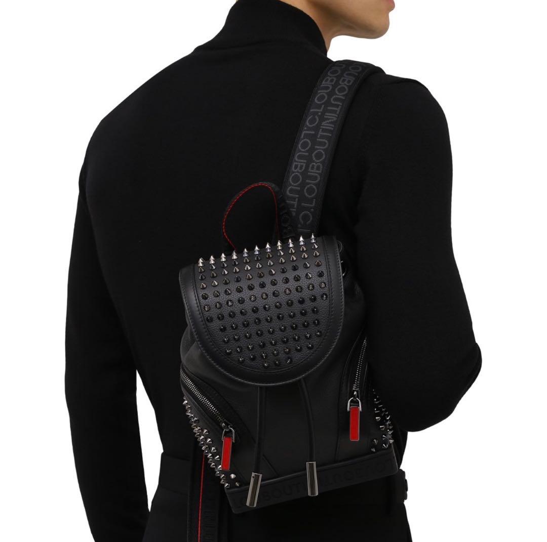 Christian Louboutin Explorafunk Red Studs Backpack Used Mint #QYJI9D