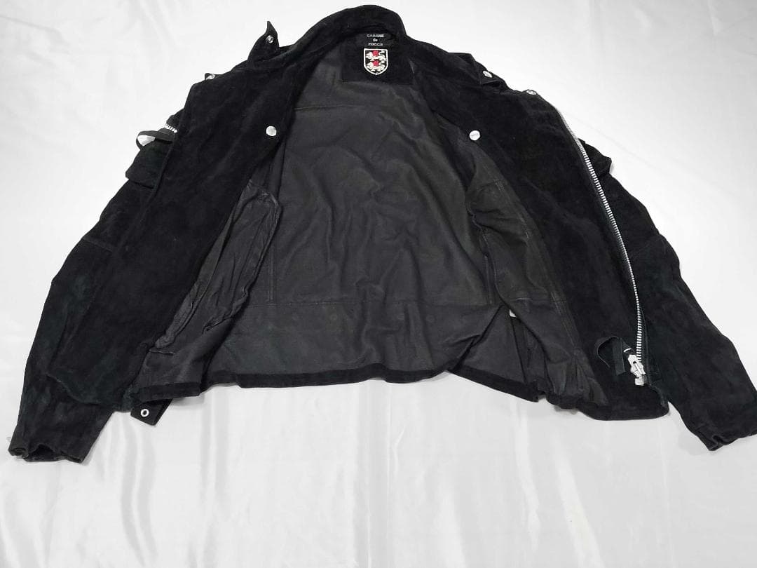 Cabando Zucca Pig Leather Suede Double Rider Jacket, Men's Size M #QY1Y85
