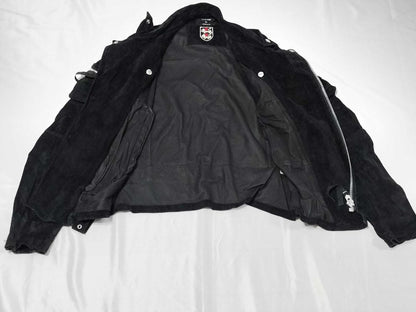 Cabando Zucca Pig Leather Suede Double Rider Jacket, Men's Size M #QY1Y85