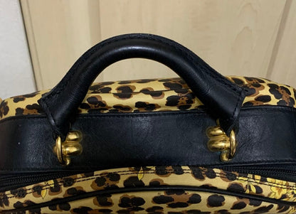 Gianni Versace Leopard Print Leather Handbag Vintage #QYGC2L