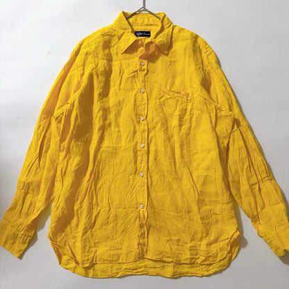 100% Italian Linen Ralph Lauren Purple Label Shirt, Size L #QYED48