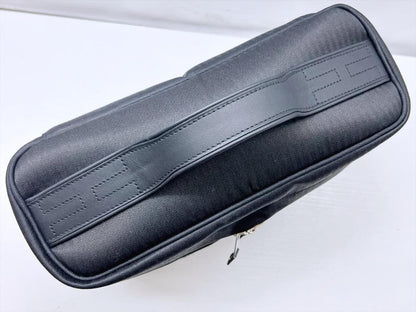 HERMES Acapulco Vanity Bag Black Leather Handbag #QY4ZVN