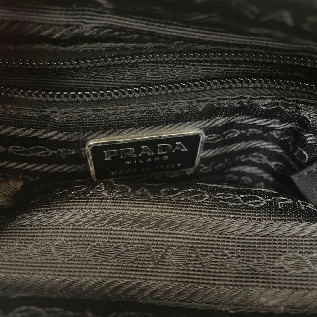 PRADA Black Nylon Handbag PRADA MILANO Double Handle Classic #QY30V9