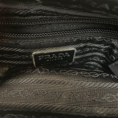 PRADA Black Nylon Handbag PRADA MILANO Double Handle Classic #QY30V9