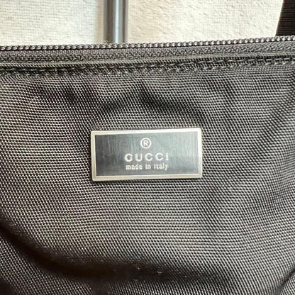 GUCCI Mini Shoulder Tote Bag Nylon Black #QYF1I6
