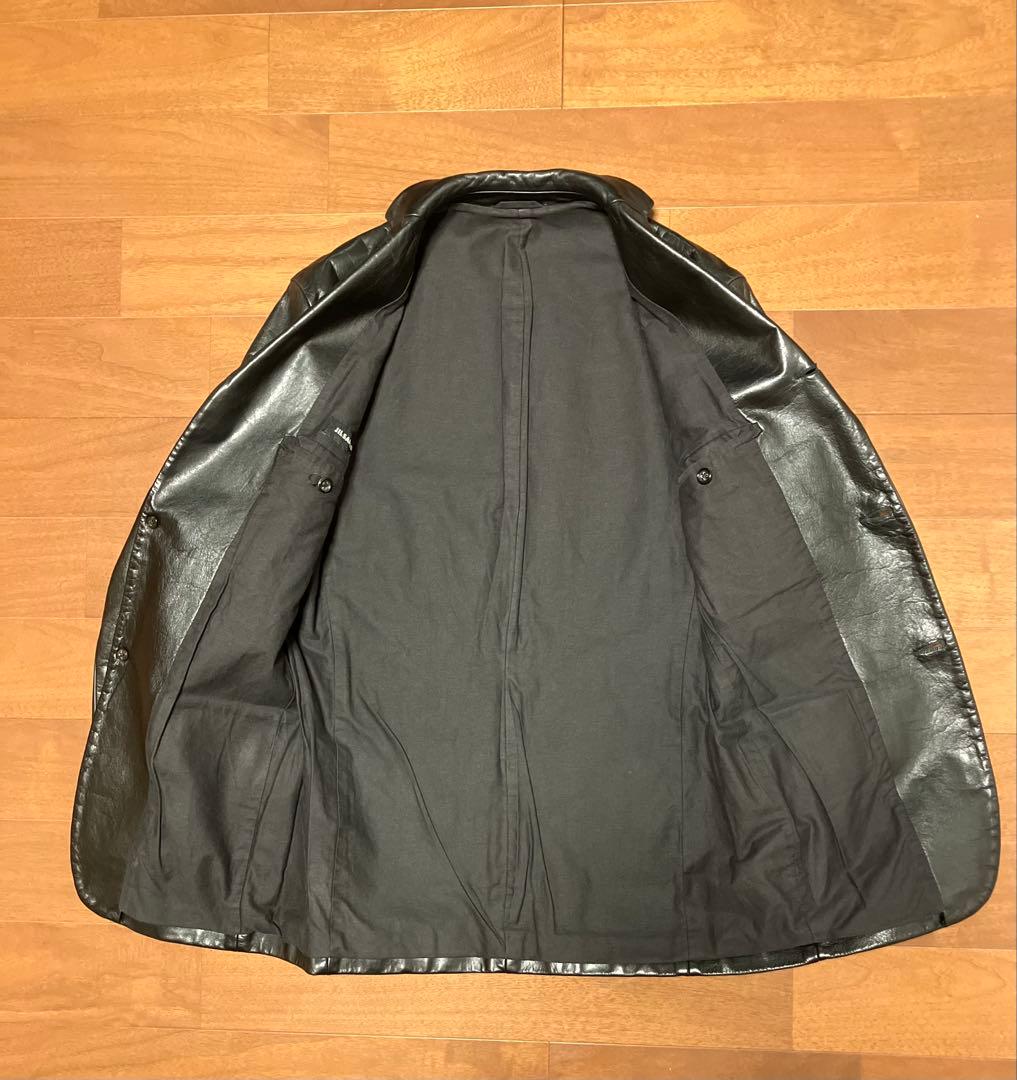 Well-maintained JIL SANDER black leather tailored jacket (44) #QYF05E