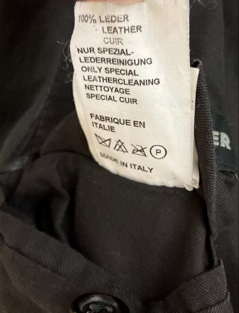Well-maintained JIL SANDER black leather tailored jacket (44) #QYF05E
