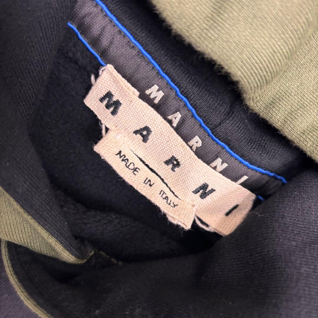 MARNI Marni logo embroidered oversized pullover hoodie size 46 #QYK5CT