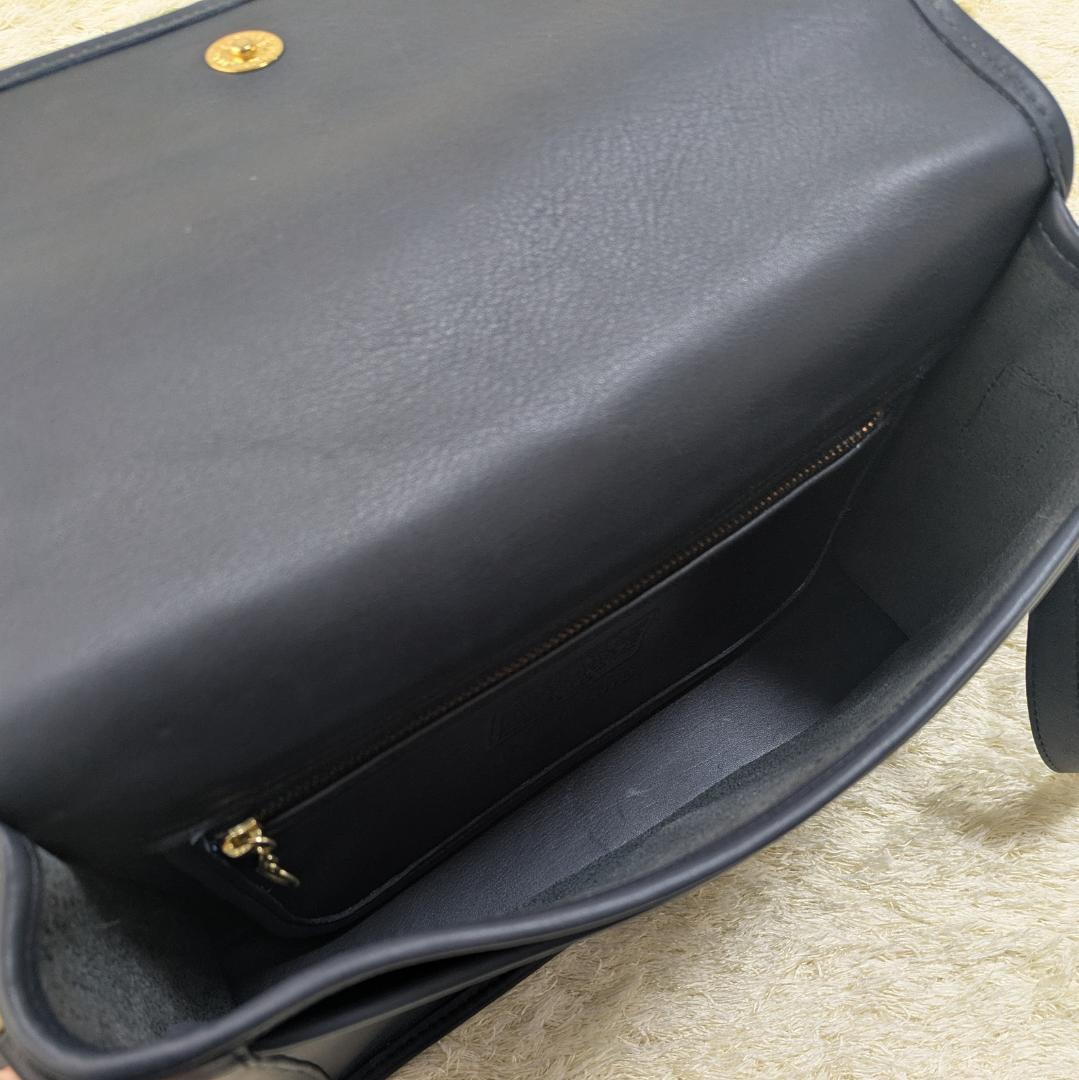 Old Coach Savoy Shoulder Bag 9975 Navy Glove-Tanned Leather USA #QY2KXK