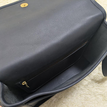 Old Coach Savoy Shoulder Bag 9975 Navy Glove-Tanned Leather USA #QY2KXK