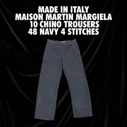 Made in Italy Maison Martin Margiela 10 Chinos, Size 48, Navy Blue, 4-St #QY4IOA