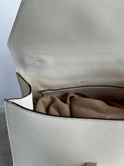 Valextra Iside Large White Leather Handbag W31.5cm #QYF9H7