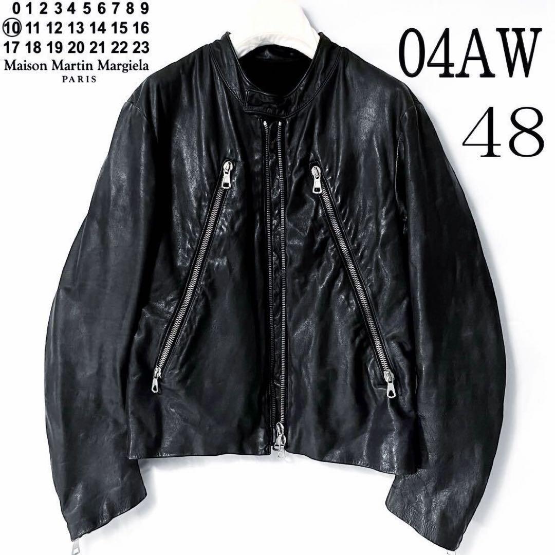 04AW Martin Margiela / H-shaped rider jacket / 5-zip / black / size 48 / #PFJ36S