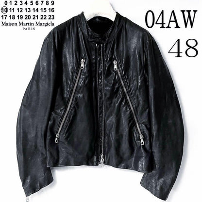 04AW Martin Margiela / H-shaped rider jacket / 5-zip / black / size 48 / #PFJ36S
