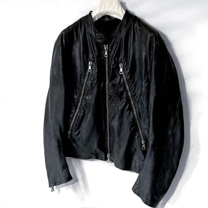 04AW Martin Margiela / H-shaped rider jacket / 5-zip / black / size 48 / #PFJ36S
