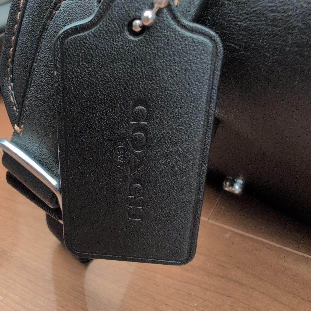 COACH Frankie Grabtan Leather Check Backpack, Black/Blue #QY0VGH