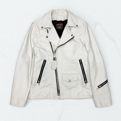 VANSON C2R Double Rider Jacket, Made in USA, White #QYB5WK