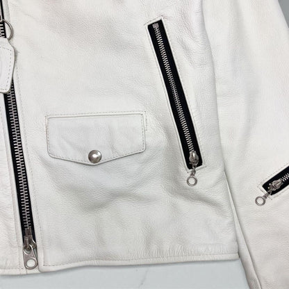 VANSON C2R Double Rider Jacket, Made in USA, White #QYB5WK