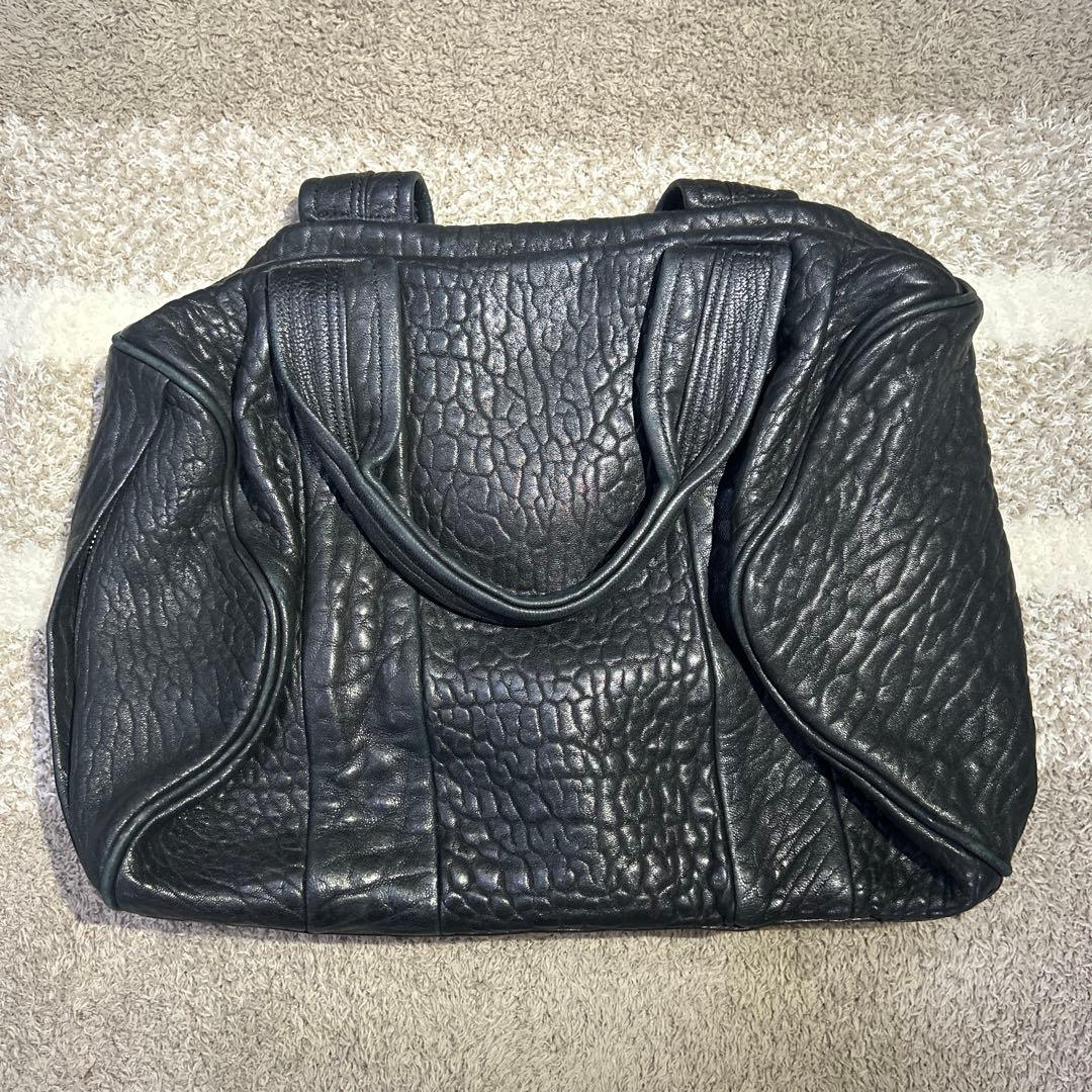 Alexander Wang Mini Boston Bag in Black Leather with Studs #QY60MM