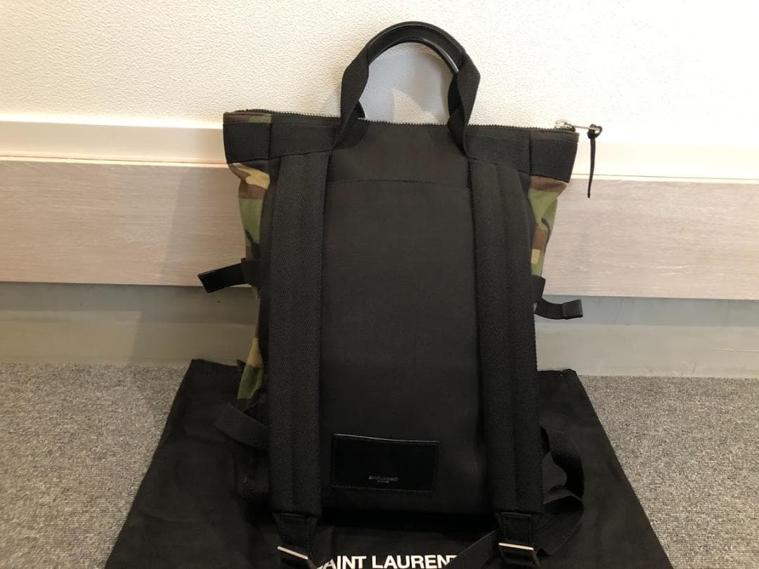 SAINT LAURENT Camouflage Backpack 484172 Save Canvas #QY72SM