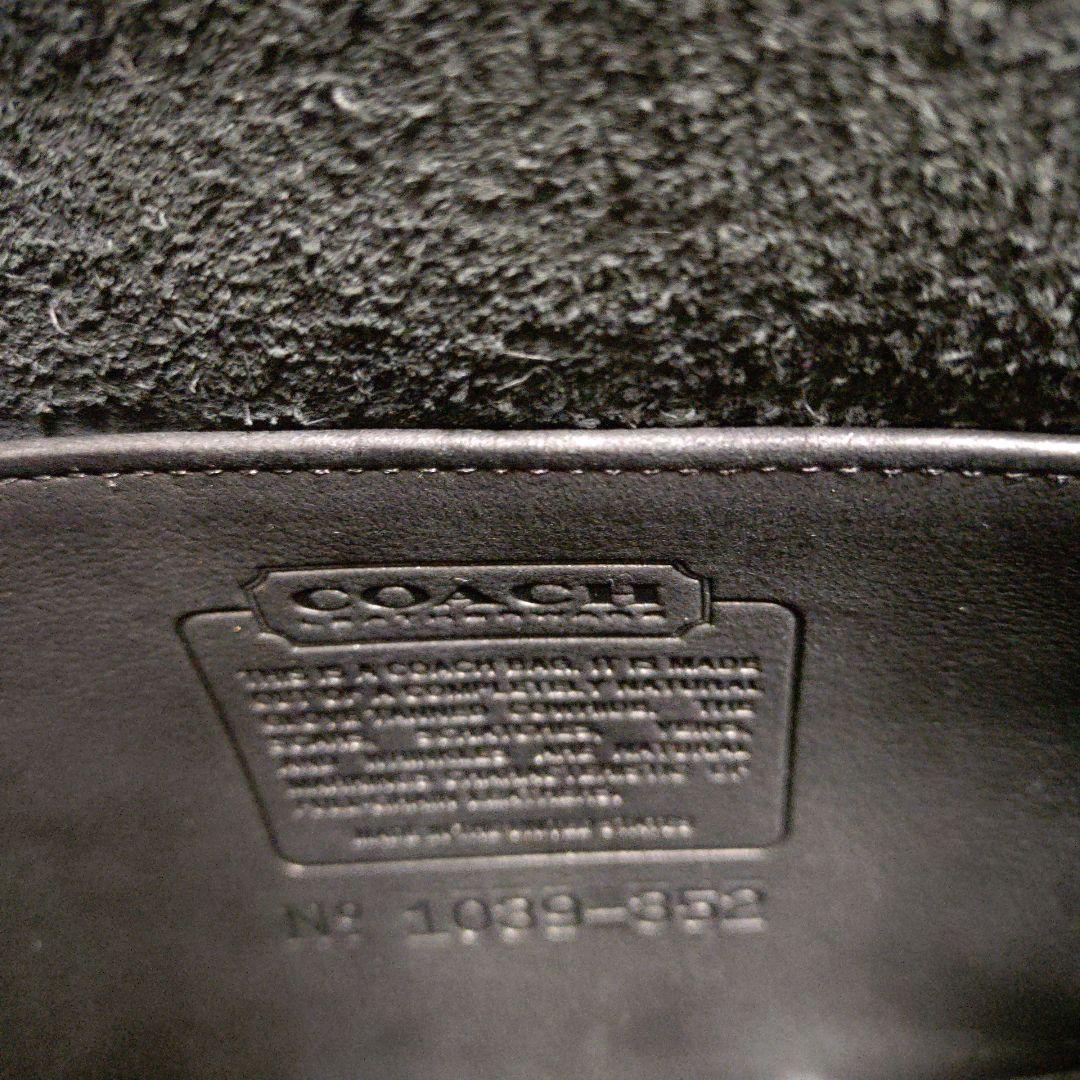 Vintage COACH Black Leather Shoulder Bag Snap Closure Classic USA #QYJQH7