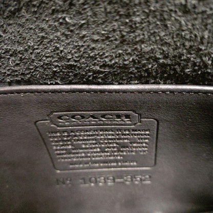 Vintage COACH Black Leather Shoulder Bag Snap Closure Classic USA #QYJQH7