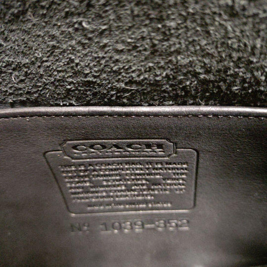 Vintage COACH Black Leather Shoulder Bag Snap Closure Classic USA #QYJQH7