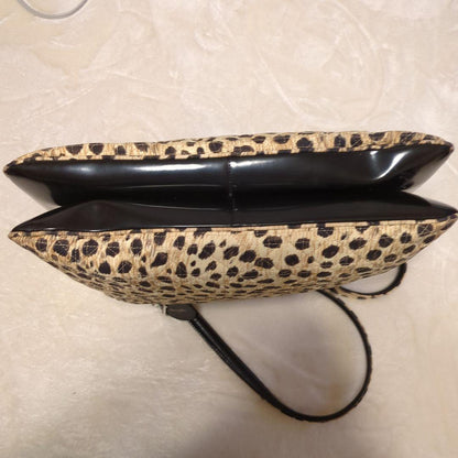 Christian Dior Leopard Print Canvas Tote Handbag Logo Charm #QY6P8C