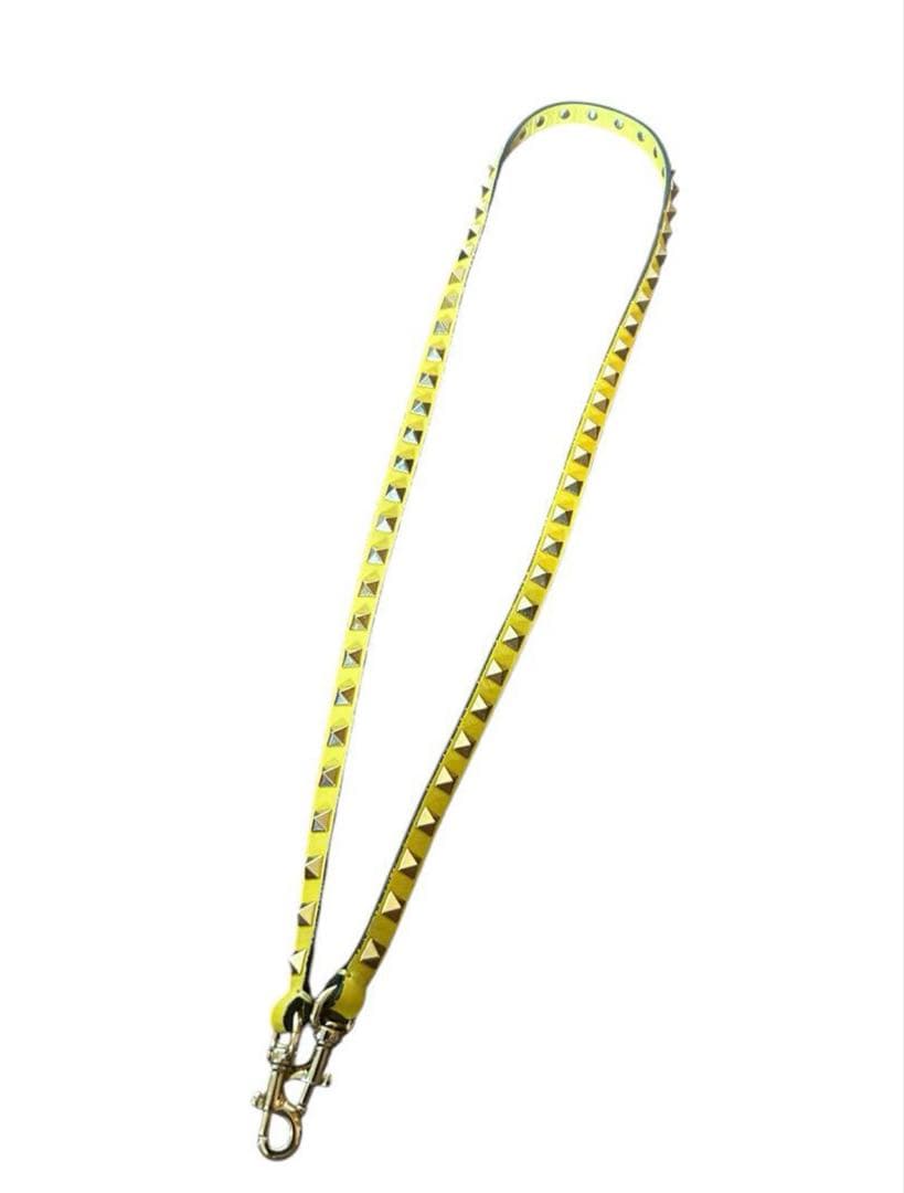 VALENTINO Studded Yellow Leather Handbag Shoulder Strap #QYD51I