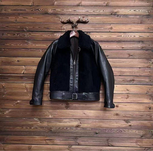 Grizzly Bear Jacket, Brown Horsehide Leather Jacket, Size S #QY7IOR