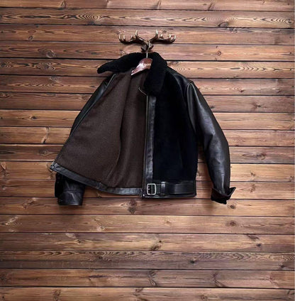 Grizzly Bear Jacket, Brown Horsehide Leather Jacket, Size S #QY7IOR