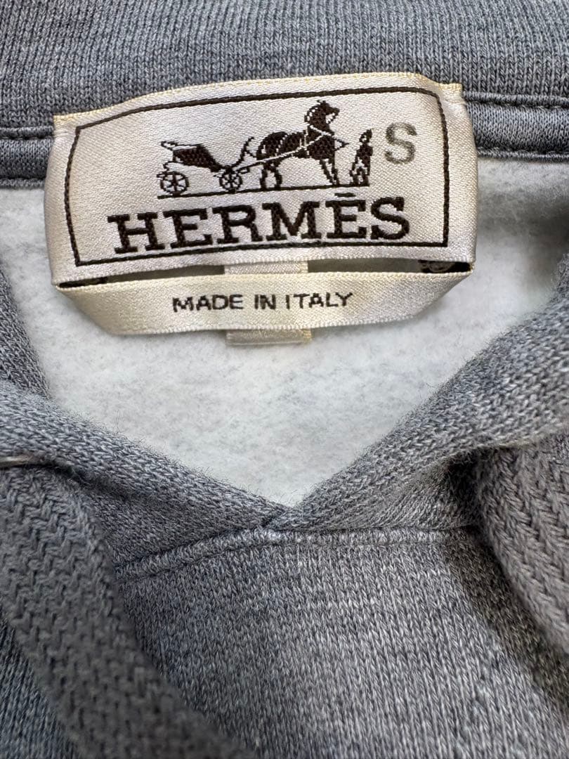 HERMES Gray Hoodie Size S #QYJ3GB