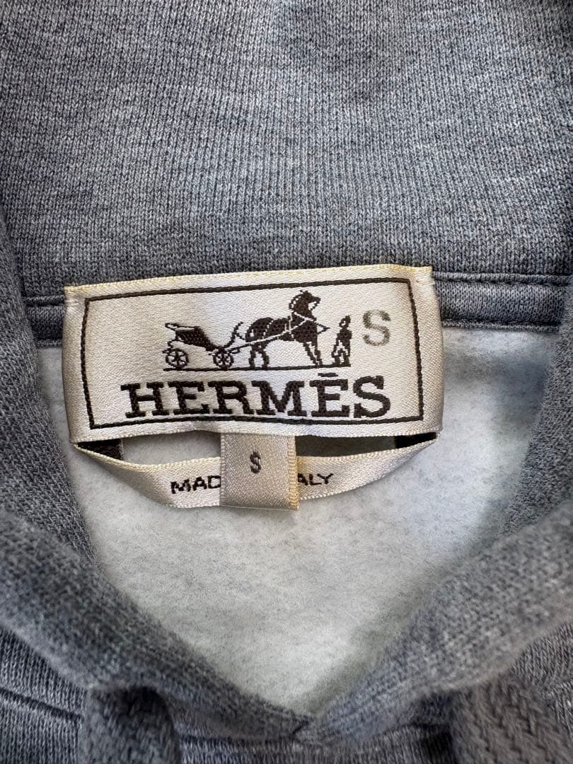 HERMES Gray Hoodie Size S #QYJ3GB