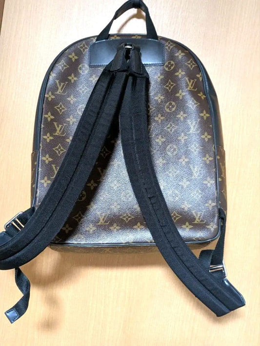 LOUIS VUITTON Josh Backpack Monogram Macassar Black Brown #QYJXR2