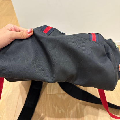 GUCCI Tiger Floral Embroidered Backpack Black Canvas #QYFNUJ