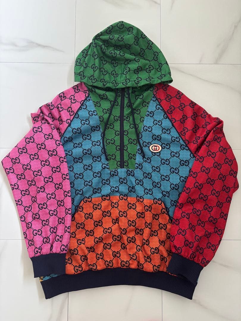 22ss GUCCI Hoodie Half Zip Pullover Multicolor #QYJICA