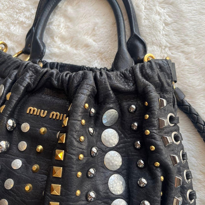 Miu Miu 2-Way Black 2-Way Shoulder Bag #QY09QK