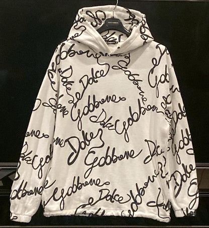 Dolce & Gabbana all-over logo print hoodie, size 52XL #QYIG5T